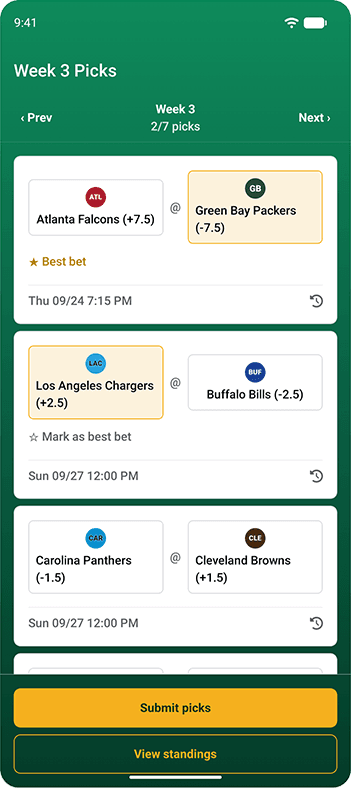 Pick 'em screenshot