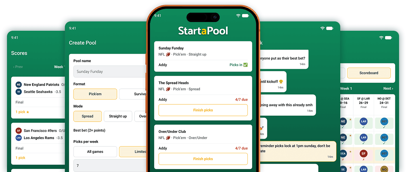 StartaPool screenshots on an iPhone